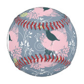 モノグラムの花柄 野球ボール (正面)