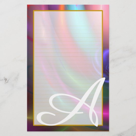 モノグラムの花火はIII並べられた文房具に罰金を科します 便箋 (正面)