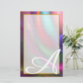 モノグラムの花火はIII並べられた文房具に罰金を科します 便箋 (スタンド正面)