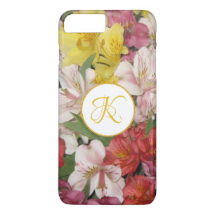 モノグラムの花花束のデザインのiPhoneの場合 iPhone 8 Plus/7 Plusケース