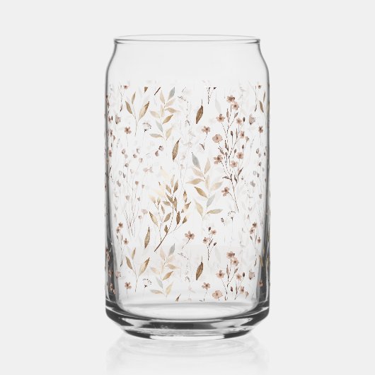 モノグラムの茶エレガントフローラ植物学 ガラス缶 (裏面)