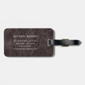 モノグラムの茶フェイク皮革のテクスチャ ラゲッジタグ (裏面横)