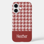 モノグラムの茶色と白のパタ千鳥格子のーン Case-Mate iPhoneケース (裏面)