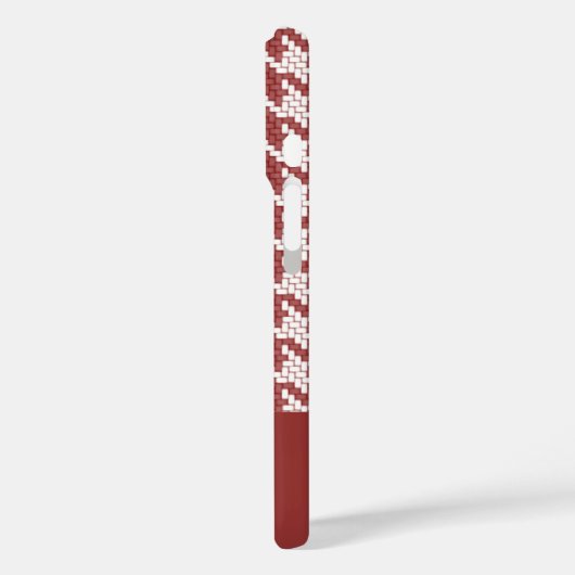 モノグラムの茶色と白のパタ千鳥格子のーン Case-Mate iPhoneケース (裏面 / 左)