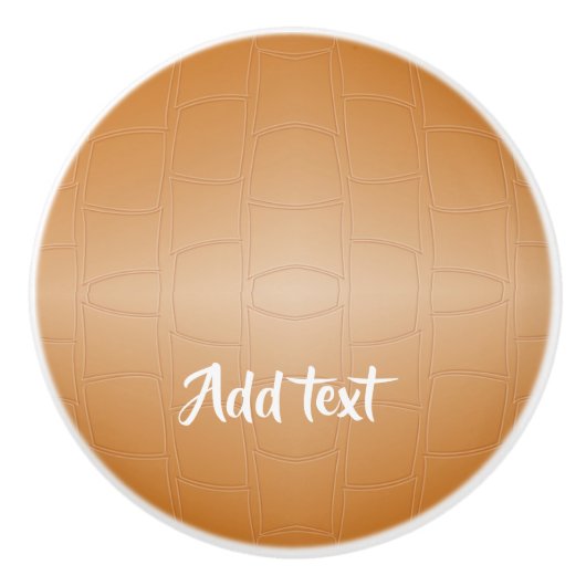 モノグラムの茶色のレザーのテクスチャ セラミックノブ (正面)