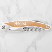 モノグラムの茶色のレザーのテクスチャ ソムリエナイフ (正面)