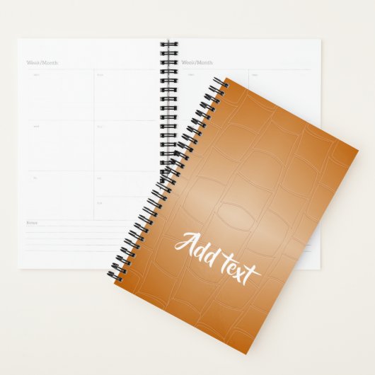 モノグラムの茶色のレザーのテクスチャ プランナー手帳 (ディスプレー)