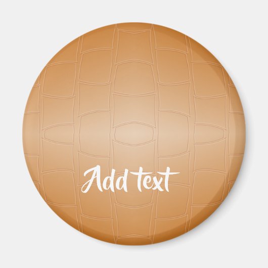 モノグラムの茶色のレザーのテクスチャ マグネット (正面)