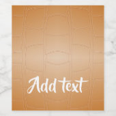 モノグラムの茶色のレザーのテクスチャ ワインラベル (シングルラベル)