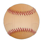 モノグラムの茶色のレザーのテクスチャ 野球ボール (裏面)