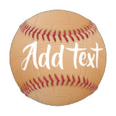 モノグラムの茶色のレザーのテクスチャ 野球ボール (正面)