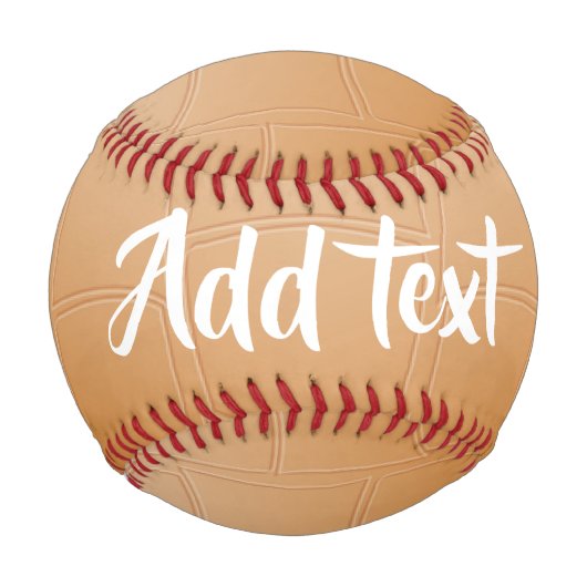 モノグラムの茶色のレザーのテクスチャ 野球ボール (正面)