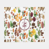 モノグラムの茸 フリースブランケット (正面(横))