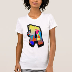 モノグラムの落書きの手紙Tシャツ Tシャツ