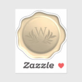 モノグラムの葉ゴールデンワックスシールエンボスされた葉 シール (シート)