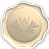 モノグラムの葉ゴールデンワックスシールエンボスされた葉 シール (正面)