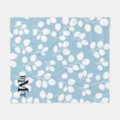 モノグラムの葉パターンフリースブランケット フリースブランケット (正面(横))