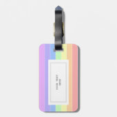 モノグラムの虹のカラフルストライプ ラゲッジタグ (裏面縦)