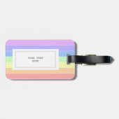 モノグラムの虹のカラフルストライプ ラゲッジタグ (裏面横)