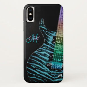 モノグラムの虹の首のギターのiPhone Xの場合 iPhone X ケース