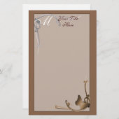 モノグラムの蝶文房具 便箋 (正面/裏面)