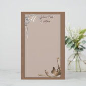 モノグラムの蝶文房具 便箋 (スタンド正面)