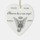 モノグラムの記念の捧げ物のオーナメントJ セラミックオーナメント (右)