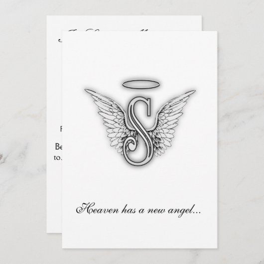 モノグラムの記念の捧げ物の手紙S 案内状 (正面/裏面)