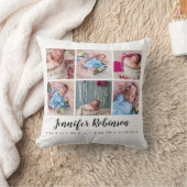 モノグラムの誕生Stat白写真 クッション (ブランケット)