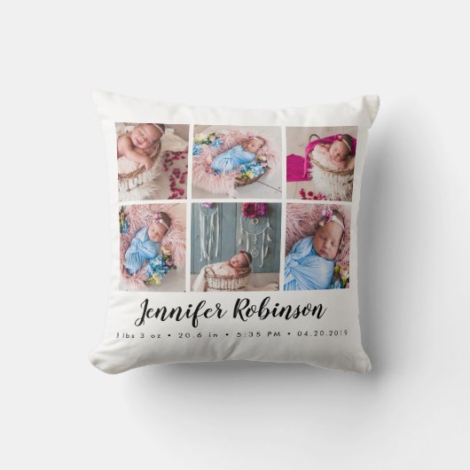 モノグラムの誕生Stat白写真 クッション (正面)