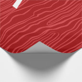 モノグラムの赤くフェイクなbois ラッピングペーパー (角)