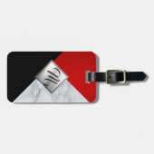 モノグラムの赤く、黒いおよび灰色の大理石 ラゲッジタグ (正面横)