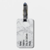 モノグラムの赤く、黒いおよび灰色の大理石 ラゲッジタグ (裏面縦)