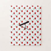 モノグラムの赤のさくらんぼ ジグソーパズル (縦)