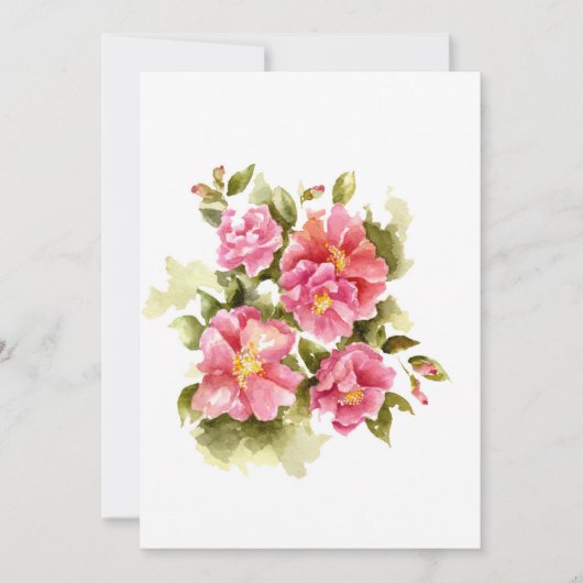 モノグラムの赤バラ群 サンキューカード (正面)