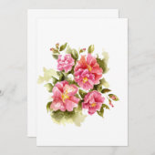 モノグラムの赤バラ群 サンキューカード (正面/裏面)