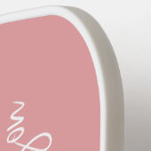 モノグラムの赤面ピンクピックボールパドル ピックルボールラケット (左詳細)