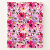 モノグラムの追加 |夏水色フローラ ノートブック (裏面)