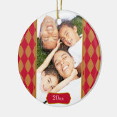 モノグラムの道化師: 赤及び金ゴールド セラミックオーナメント (左)