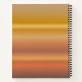 モノグラムの金ゴールドと灰色の日没の線形グラデーション ノートブック (裏面)