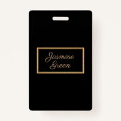 モノグラムの金ゴールドと黒の枠 バッジ (裏面)