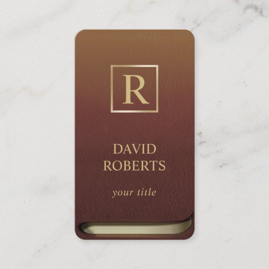 モノグラムの金ゴールドのイニシャルのエレガントな表紙 名刺 (正面)