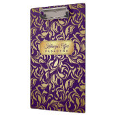 モノグラムの金ゴールドの華麗さの王室のな紫色の豪華なネームプレート クリップボード (左)