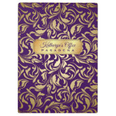 モノグラムの金ゴールドの華麗さの王室のな紫色の豪華なネームプレート クリップボード (裏面)