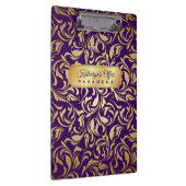 モノグラムの金ゴールドの華麗さの王室のな紫色の豪華なネームプレート クリップボード (右)