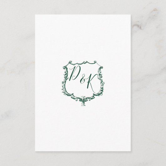 モノグラムの金ゴールドクレストグリーン宿泊カード エンクロージャーカード (裏面)