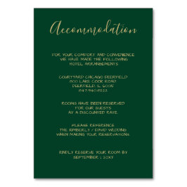 モノグラムの金ゴールドクレストグリーン宿泊カード テーブルナンバー