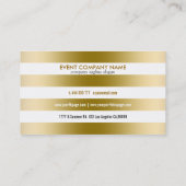 モノグラムの金ゴールドストライプ幾何学的パターン 名刺 (裏面)