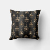モノグラムの金ゴールドスパークルシャンデリアブラック クッション (裏面)