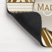 モノグラムの金ゴールドゼブラ印刷パターン マウスパッド (コーナー)